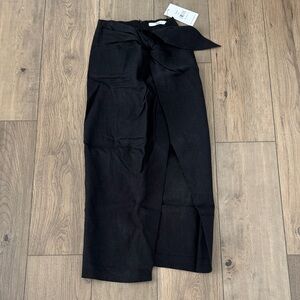 NWT Boa Because of Alice Black Linen Wrap Midi Skirt XS